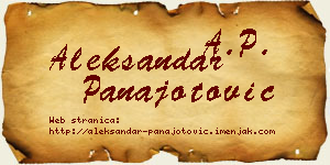 Aleksandar Panajotović vizit kartica